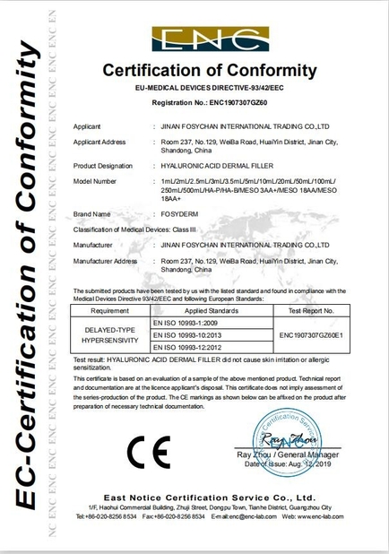 КИТАЙ Jinan Fosychan International Trading Co., Ltd. Сертификаты